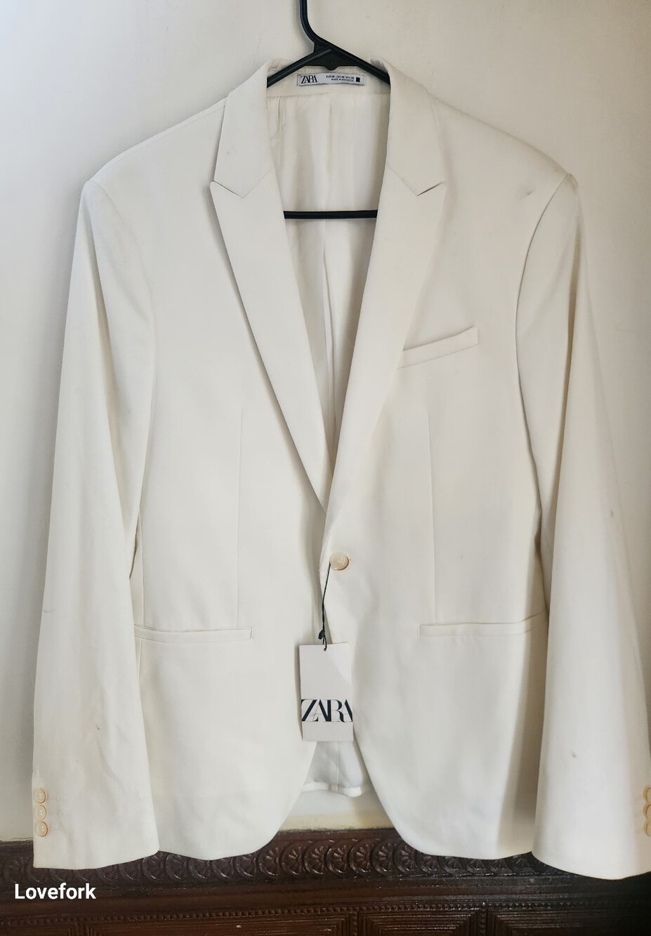 NWT ZARA Mens White Button Blazer- size 40